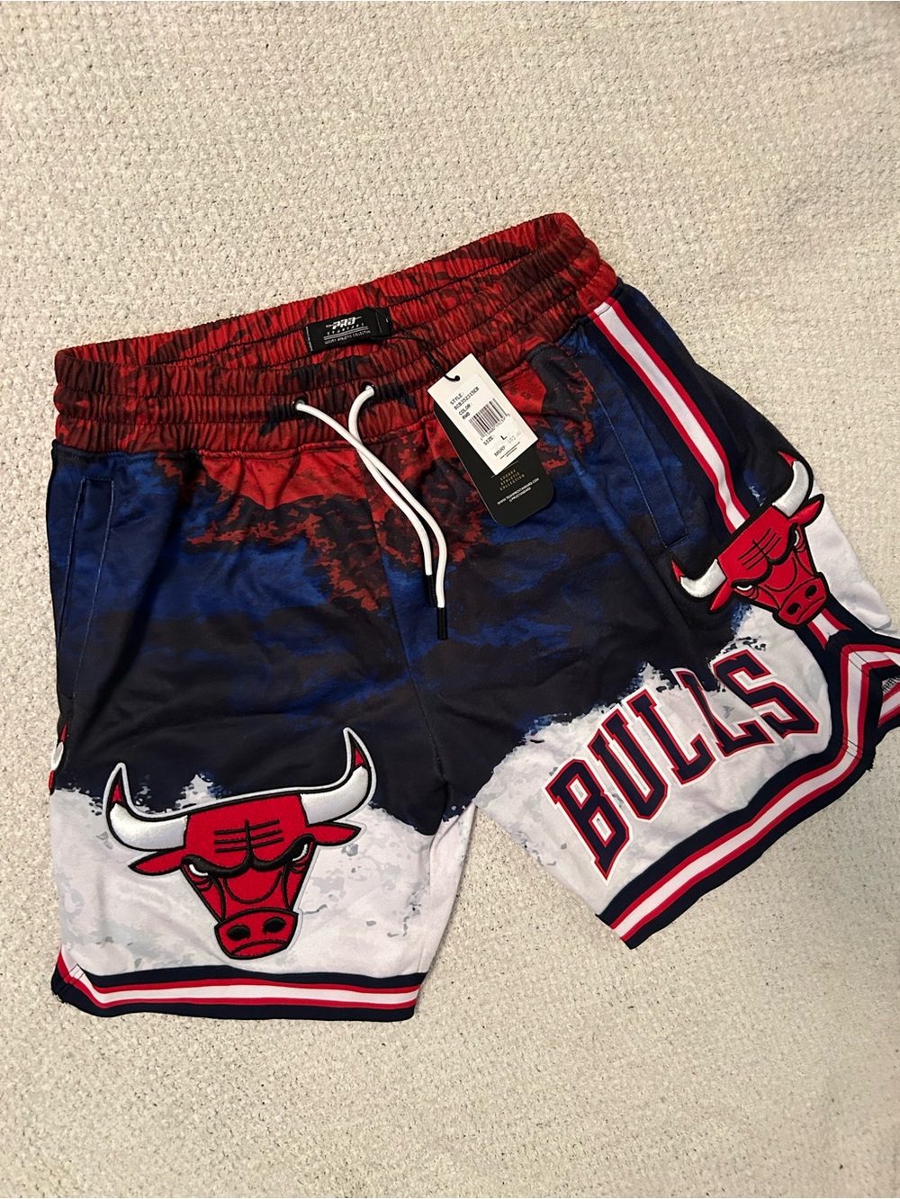 NWT Large Men's Chicago Bulls Pro Standard Americana Dip-Dye Shorts - Picture 1 of 7